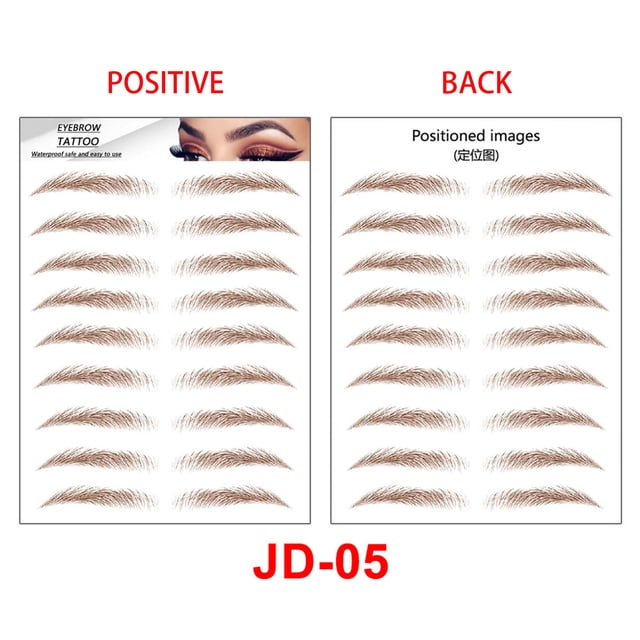 Fiudx Pegatina para Cejas 6D, Tatuajes Naturales de Color Marrón, Transformación Instantánea, Fácil Aplicación, Diseño Agradable para La Piel, Varios Estilos, Imprescindible para El Maquillaje Diario