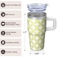 thumbnail image 3 of 20oz Insulated Travel Cup Stainless Steel With Handle Geometric Double Wall Leak Proof Tumbler Comes With Straw Lid, 3 of 5