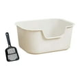 thumbnail image 4 of LOVIVER Open Top Cat Litter Tray Anti Splashing Bedpan Cat Sand Box Cat Litter Basin White, 4 of 8