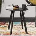 thumbnail image 3 of Evajoy Patio metal Side Table, 17.7"X18.2"(Height) Rust-Resistant Round End Table with Square Feet Décor for Bistro, Apartment, Balcony(Black), 3 of 5