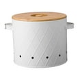 thumbnail image 4 of Fiocias Potato Storage Tin with Lid Potato Onion Garlic Storage Bin for Kitchen Home White Large, 4 of 9