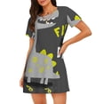 thumbnail image 1 of Easygdp Cute Dinosaur Camisón de manga corta para mujer, informal, estampado, 1 of 6