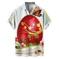 thumbnail image 3 of Camisas hawaianas con estampado 3D de conejos y huevos de Pascua para hombre, ropa de playa para mujer, camisetas kawaii para niños, blusas con botones, 3 of 5