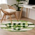 thumbnail image 5 of Area Rug 36in, Irish St. Patrick's Day Love Luck Leaf on Linen Floor Carpet Living Room Rug, Buffalo Plaid Non-Slip Welcome Mat Indoor Rugs for Bedroom Dining Room, 5 of 9