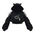 thumbnail image 1 of Women Hoodies Y2K Gothic Punk Harajuku Drawstring Top Sweatshirts, 1 of 6