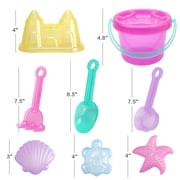 LotFancy Beach Sand Toys Set for Kids Toddlers Girls,Sand Buckets and Shovels, Baby Sandbox Toys