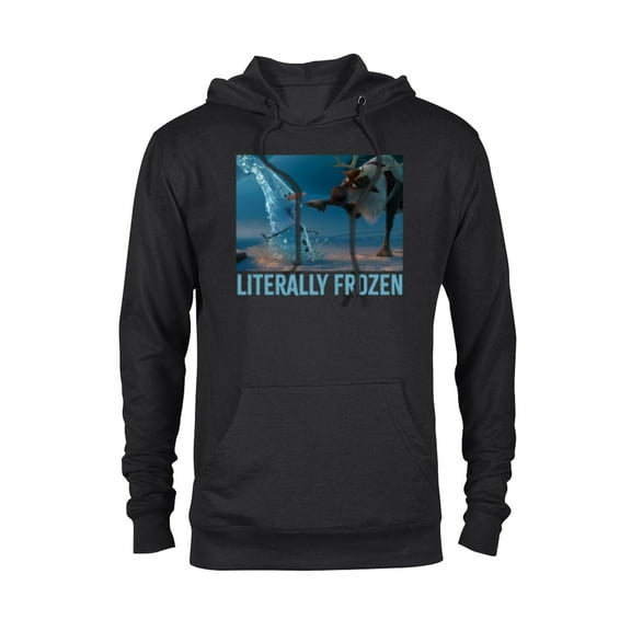 Disney Frozen Olaf and Sven Literally Frozen Meme - Pullover Hoodie for Adults - Customized-Black