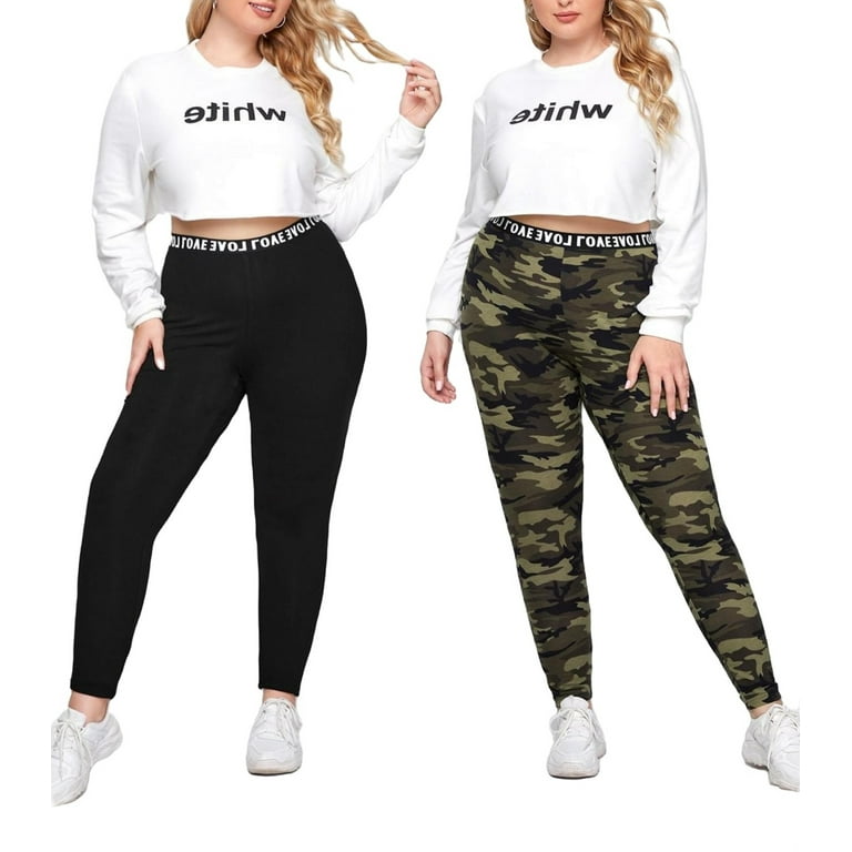 Woodland Camo Super Soft Plus Size Full Length Legging - 4X