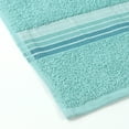 thumbnail image 5 of Mainstays Basic Bath Towel, Soft 100%  Cotton and Highly Absorbent Striped Bath Towel, Aqua, 5 of 9