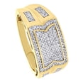 thumbnail image 4 of Forever Jewels 3Ct Round Cut Moissanite Men Cluster Engagement Ring 14K Yellow Gold Plated, 4 of 5