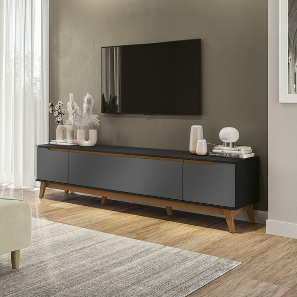 Mueble TV 85" Kappesberg 218cm con 3 Puertas Negro/Gris