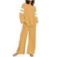thumbnail image 1 of UAMVSH Ensembles Grande Taille pour Femmes 2 Pcs Tenues Chandail en Molleton Col Rond Pantalon Grand Ensemble Détente Automne Décontracté à Blocs de Couleur Manches Longues, 1 of 5