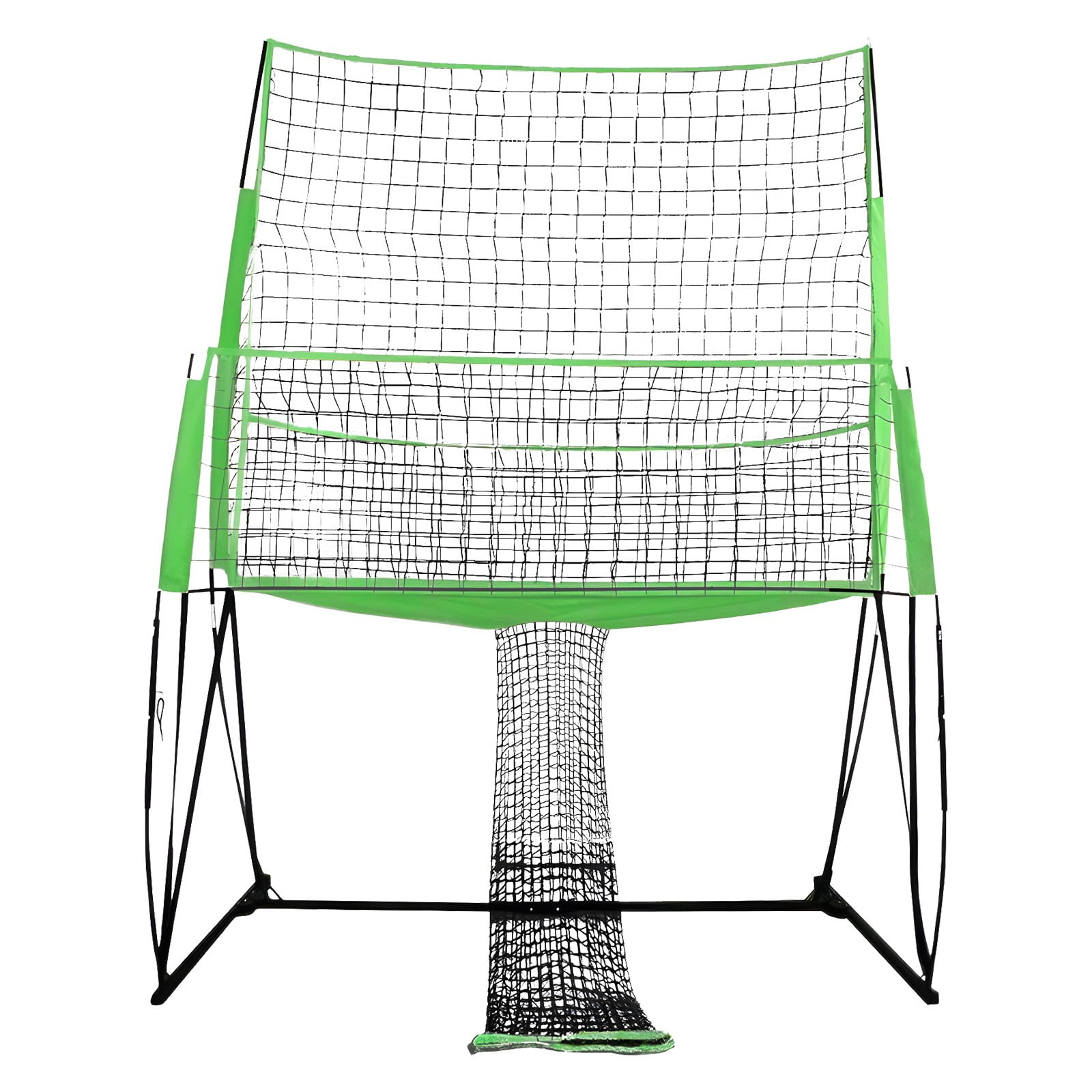 ToppiJoy 8*11ft Volleyball Training Equipment Net, Volleyball Spike Trainer for Indoor and Outdoor, 4 Adjustable Heights & Portable Carry Bag for Team and Solo Training(Green)