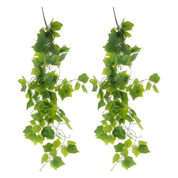 Unique Bargains 2pcs Fake Vines 41.34" Faux Green Artificial Hanging Plants
