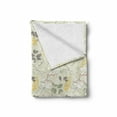 thumbnail image 2 of Grey and Yellow Soft Flannel Fleece Throw Blanket, Vintage Farm Life Modern Inspired Florals Bugs Image, Cozy Plush for Indoor and Outdoor Use, 70" x 90", Charcoal Grey Marigold, by Ambesonne, 2 of 6