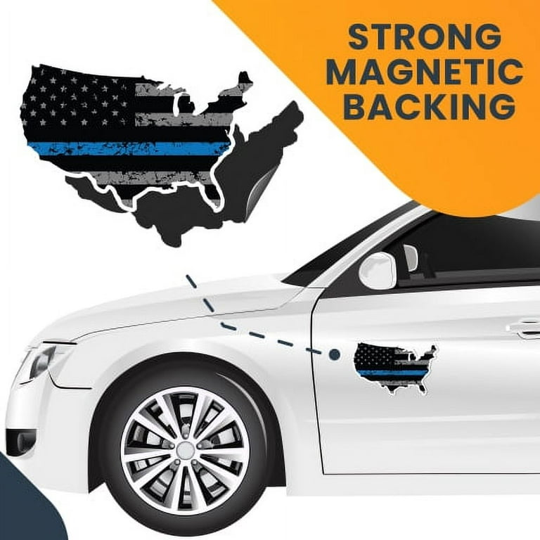 Ukrainian American Flag Distressed Design Car Magnet - 4x6 Inches, Heavy Duty, Waterproof, Made In USA