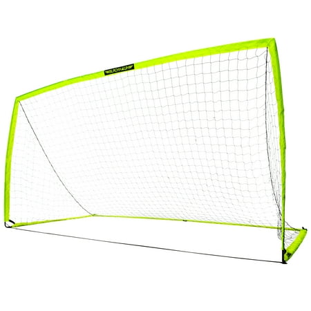 Franklin Sports Blackhawk Soccer Goal - Pop Up Backyard Soccer Nets - Foldable Indoor + Outdoor Soccer Goals - Portable Adult + Kids Soccer Goal - Official Size 12' x 6' Soccer Net - Optic Yellow