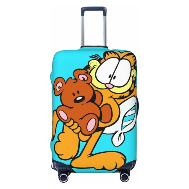 Cute Anime Cartoon Garfield Travel Suitcase Protective Cover Trunk Case Washable Elastic Luggage Cover Fits X-Large Suitcase Protector Baggage With Concealed Zipper Gifts