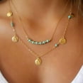 thumbnail image 5 of QQTDFG Boho Bead Silver Handmade Layered Pendant Necklace Sequin With Turquoise-default, 5 of 5