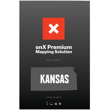 Kansas Hunting Maps: onX Hunt Chip for Garmin GPS - Public & Private Land Ownership - Wildlife Managemnt Zones - Includes Premium Membership for onX Hunting App for iPhone, Android &