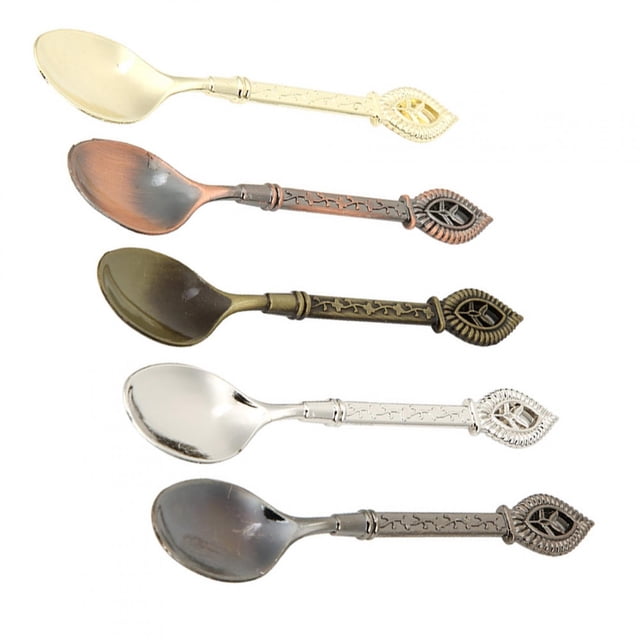 Teaspoon,5Pcs Innovative Vintage Zinc Dessert Spoon Kitchen Tools Future-Proof Design
