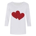 thumbnail image 4 of CFLVAEK Joyeuse Saint-Valentin T-Shirts pour Femmes Grande Taille T-Shirts Graphiques Double Cœur T-Shirts Décontractés à Manches Courtes T-Shirts Confortables à Col Rond Hauts des Fêtes Cadeaux de Saint-Valentin pour Elle TG, 4 of 4