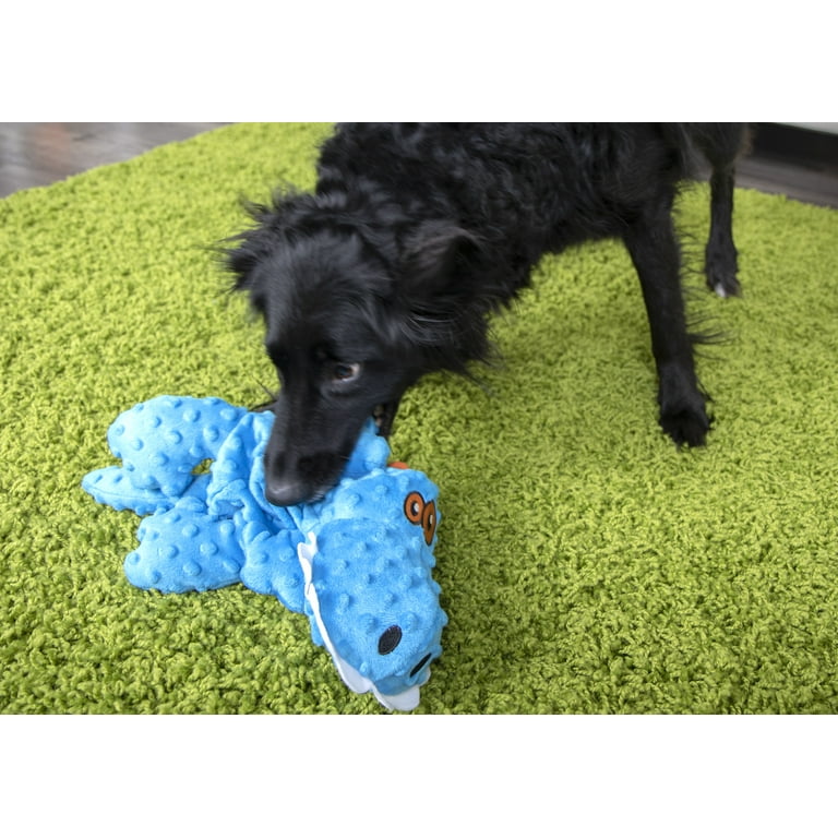goDog Gators Chew Guard Dog Toy, Blue, Large