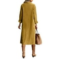 thumbnail image 5 of Women's Spring Corduroy Button Down Shirt Dress, Long Sleeve Lapel Midi Dress, Casual Loose Everyday Dress, 5 of 7