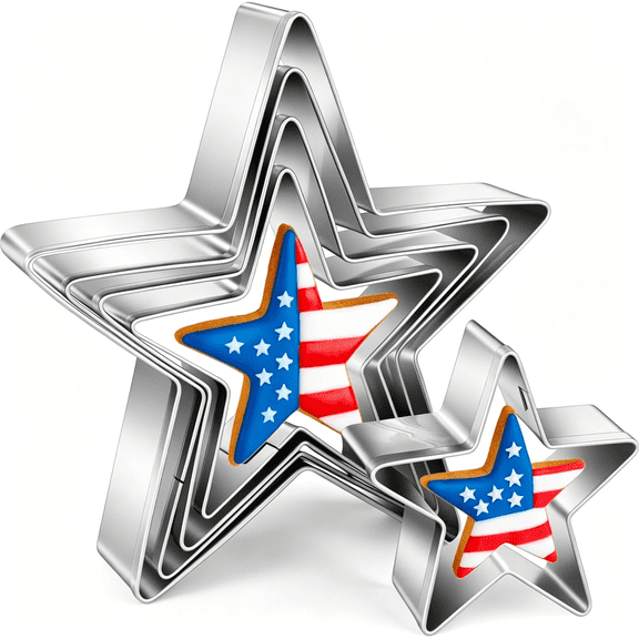 ACDANC Star Cookie Cutter Set - 5 Pieces Mini Star Shaped Biscuit Cutter Set, Stainless Steel Small Cookie Cutters Set for Diy Holiday Party Decorations, 1