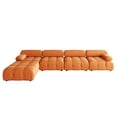 thumbnail image 5 of bokifol 139"Modular Sectional Sofa for Living Room,Cloud Sectional Couch with Movable Ottoman,L-Shape Sofa Couch with Armrest,Upholstered Couches for Bedroom,Orange, 5 of 8