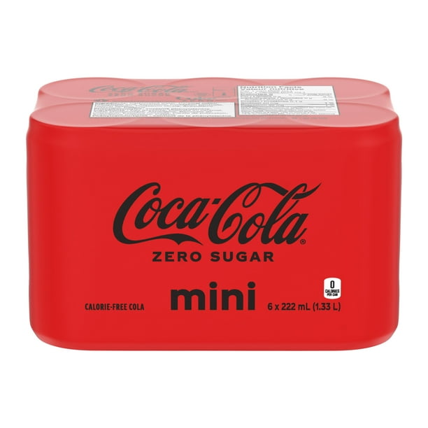 Coca-Cola Zero Sugar 222mL Mini-Cans, 6 Pack, 6 x 222 mL