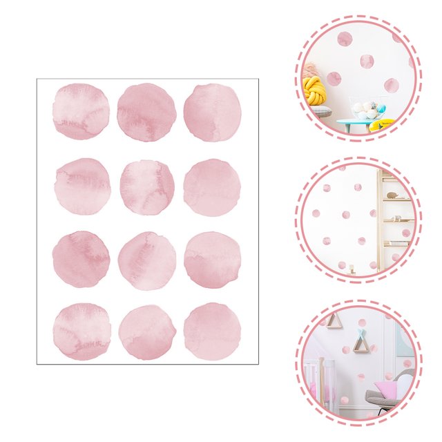 BEADCEST De Pared Rosa Con Adhesivos De Puntos Para Dormitorio Y
