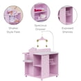 thumbnail image 3 of Olivia's Little World Wooden Doll Changing Station, Lilac/White, 3 of 12