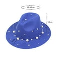 thumbnail image 6 of IDALL Bucket Hats Fedora Hats for Women Ladies Fashion Fedora Hat Panama Hat With Handmade Pearls Beach Hat Blue One Size, 6 of 9