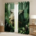 thumbnail image 2 of Homewish Jungle Wildlife Dinosaur Black Out Curtains, Green Plant Botanical Curtains Pack of 2 (42x63 Each), Teens Kids Boys Girls Bedroom Curtains, Curtains and Drapes Room Decor, 2 of 5