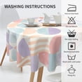 thumbnail image 6 of ZICANCN Round Table Cloths 60 Inch, Watercolor Geometric Circle Pink Table Cover Waterproof Washable Outdoor Picnic Tablecloth, 6 of 8