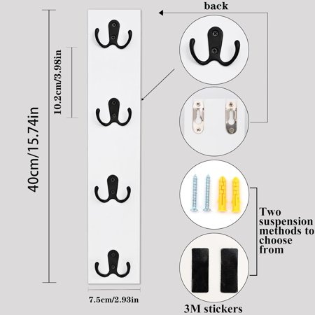 JUNCHI-Vertical Wall-Mounted Key Holder u2013 Stylish Entryway Hook Rack Perfect for Narrow Spaces u2013 Ideal Storage Solution for Keys Scarves Wallets Belts and Dog Leashes u2013 Rustic Wo