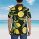 thumbnail image 4 of Balery Lemon Fruits Flowers Leaves Camisas hawaianas de manga corta para hombre, camisas playeras de corte holgado, camisas de vacaciones con botones,Medium, 4 of 7