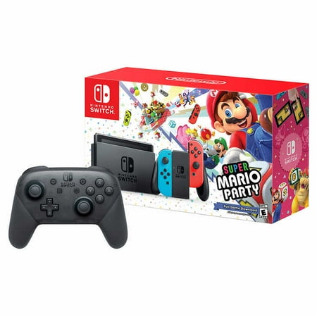 Nintendo Switch Super Mario Party Bundle with Neon Blue/Red Joy-Con and ...