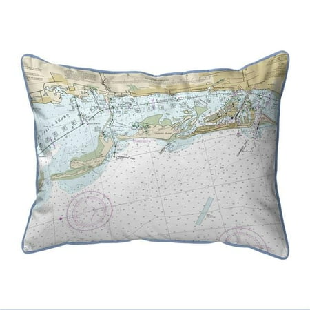 Clearwater Furniture Betsy Drake SN11411CD Clearwater Harbor, FL Nautical Map Small Corded Indoor & Outdoor Pillow - 11 x 14 in. ()