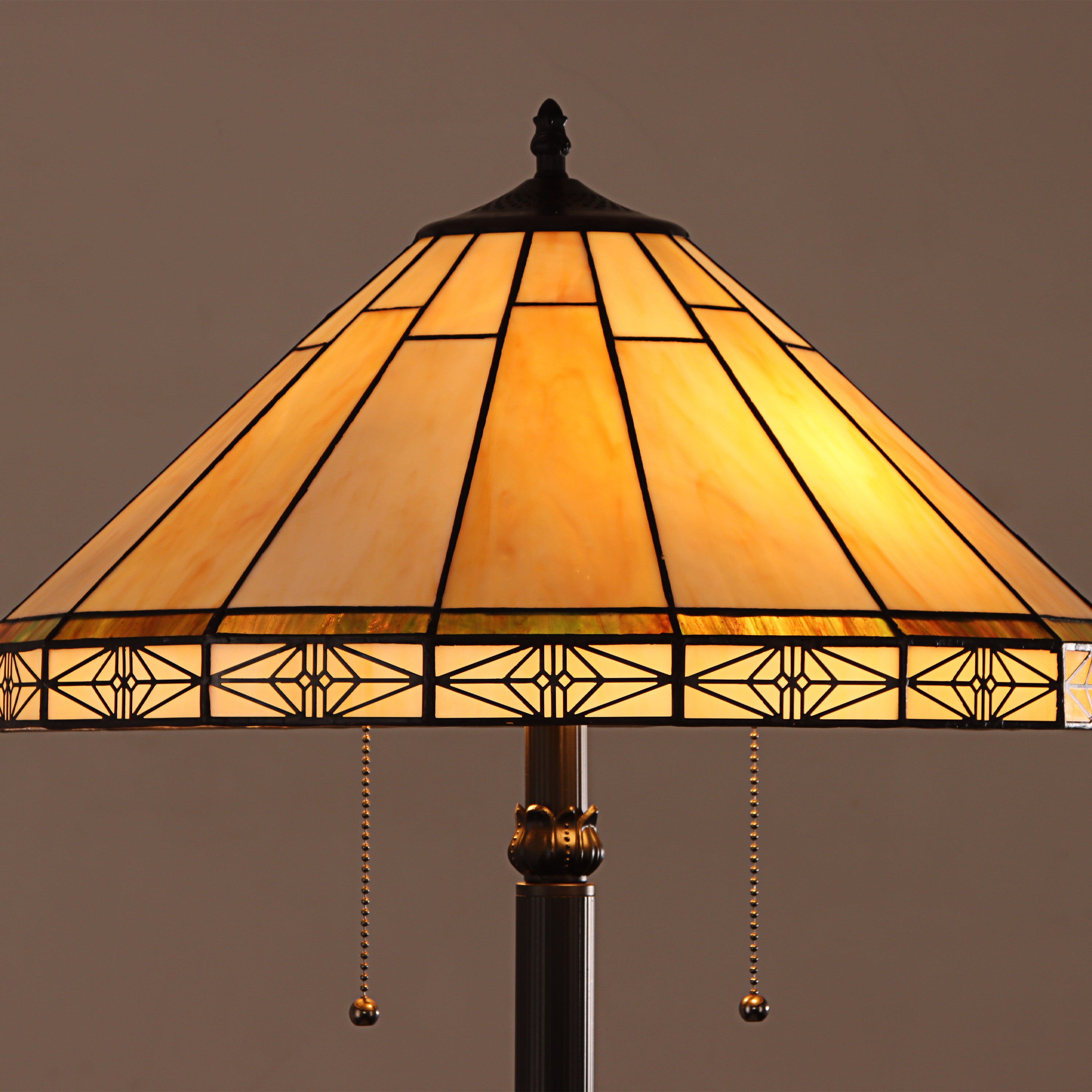 Radiance Goods Mission Tiffany-Style Blackish Bronze 2 Light Floor Lamp 18" Wide/66 Tall