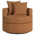 thumbnail image 3 of Debbie Upholstered Swivel Accent Chair Burnt Orange, 3 of 11
