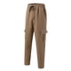 thumbnail image 5 of Pantalones largos para hombre, lisos, a la moda, informales, con múltiples bolsillos y cintura elástica, pantalones largos para hombre, 5 of 7