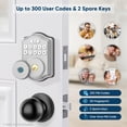 thumbnail image 2 of Cerradura de puerta con huella dactilar de 52 HZ, cerradura de puerta de entrada sin llave con código, guía de voz, teclado electrónico, cerraduras inteligentes para puerta principal, contraseña anti-, 2 of 5