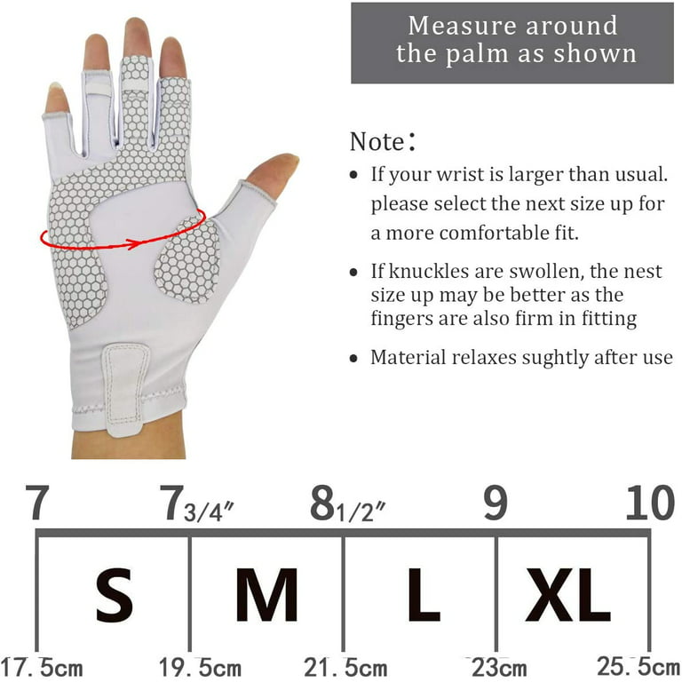 Drasry UV Gloves Fingerless UPF 50+ SPF Sun Protection for Fishing Kayaking Hiking Sailing Glove, Adult Unisex, Size: One size, Gray