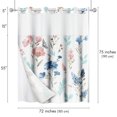 thumbnail image 4 of Americanflat 72x75 Hookless Shower Curtain - Floral Blue and Pink Shower Curtain with Sheer Panel, Snap-In Liner, and Grommets - 100% Polyester, 4 of 8