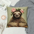 thumbnail image 2 of Creowell Short Plush Pillowcase Lovely Sloth Design White, 2 of 5
