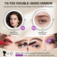 thumbnail image 4 of Espejo de maquillaje Auxmir 8 iluminados, 1 x 10 veces, recargable, cromado, 4 of 9
