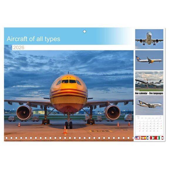 Aircraft of all types (Monthly Wall Calendar 2026 16.5 x 23.4 (open)), CALVENDO 14 Month Calendar