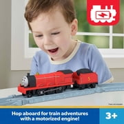 Thomas & Friends by Fisher-Price Motorized James Engine & Tender, Battery-Powered Toy Train